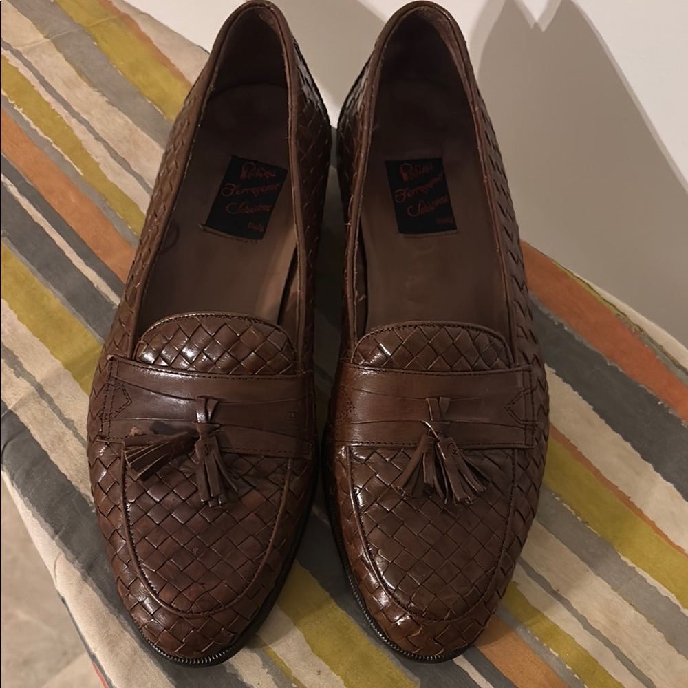 Salvatore Ferragamo Brown Leather Tassel Loafers